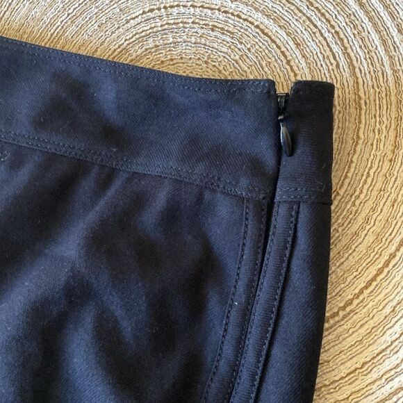 White House Black Market Striped A-Line Skirt Black Teal Gray Lined Size 0‎ - Picture 3 of 5